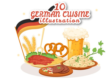 10 German Food and Drinks Illustration preview picture