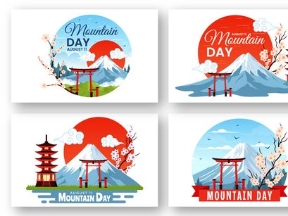 12 Mountain Day in Japan Illustration