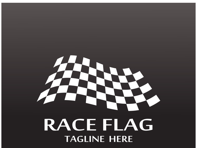 Creative and modern racing flag logo design.