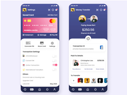 Wallet and Money Transfer Mobile App UI Kit
