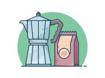 Italian Coffee Maker Illustration preview picture