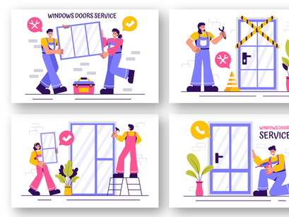 12 Windows and Doors Service Illustration