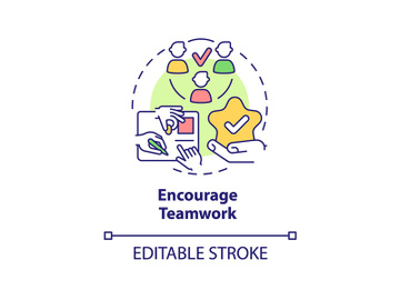 Encourage teamwork concept icon preview picture