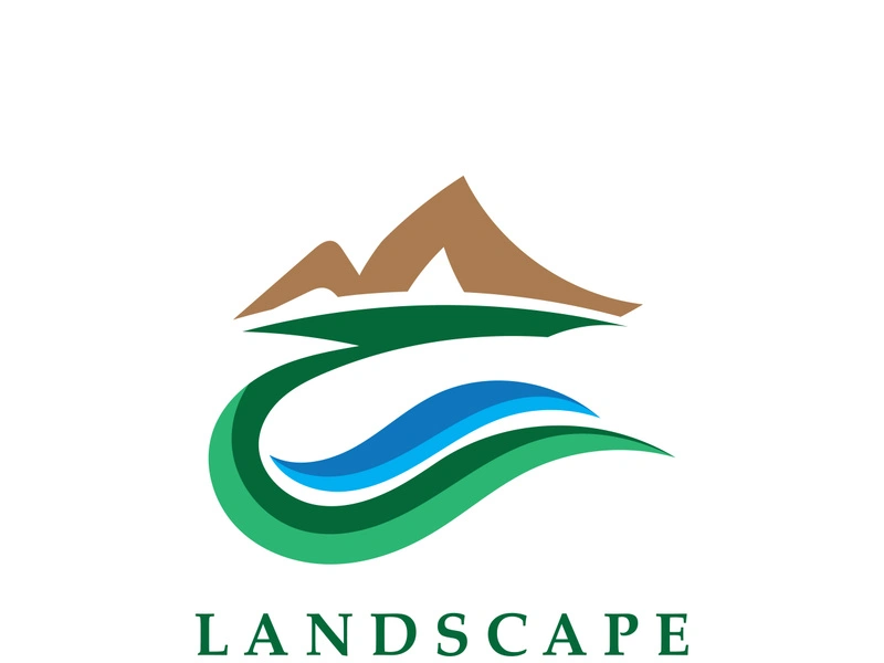 Mountain Nature Landscape Logo design Template Illustration
