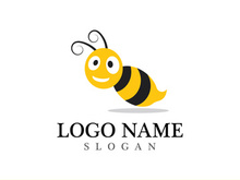 Bee logo vector icon illustration design