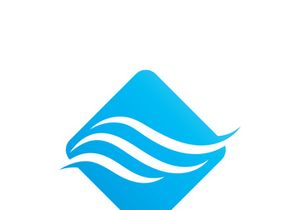 Water wave logo template. Vector illustration.