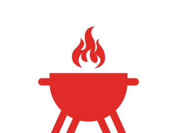 BBQ grill simple and symbol icon with smoke or steam logo vector illustration preview picture