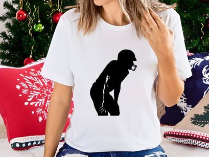 American football player in ready position silhouette