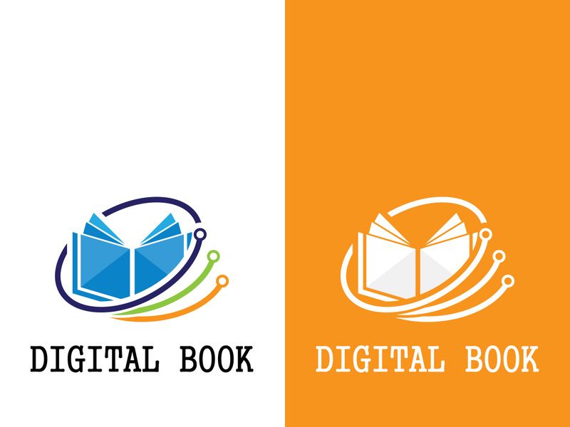 Digital book logo technology vector icon design