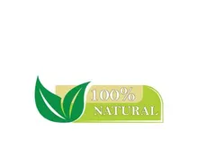 100% Natural and organic product badge vector green icon