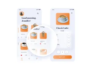 Coffee & Drinks Neumorphic App UI