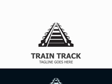 Train Track logo image design railway transportation template icon