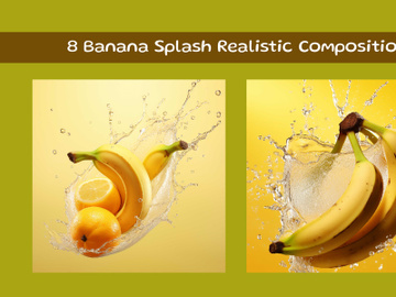 Banana Splash Realistic Composition preview picture