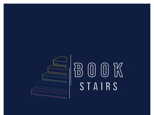 book stairs logo, or library for bookstores, book companies, publishers, encyclopedias, libraries, education, digital books, vectors