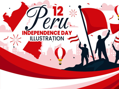 12 Peru Independence Day Illustration