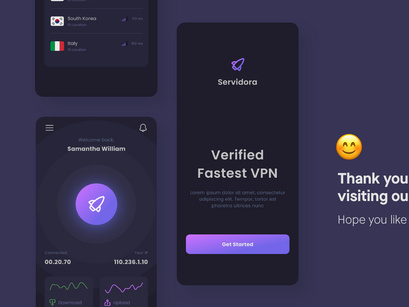 Servidora - VPN Mobile App UI Kit