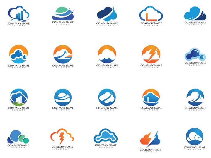 Cloud server data logo vector