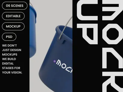 Plastic Carrying Bucket Mockup