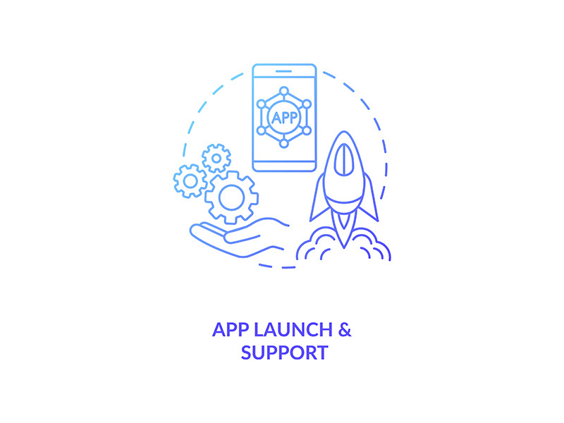 App launch and support concept icon