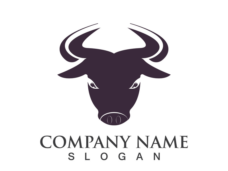 Bull head logo vector icon design illustration