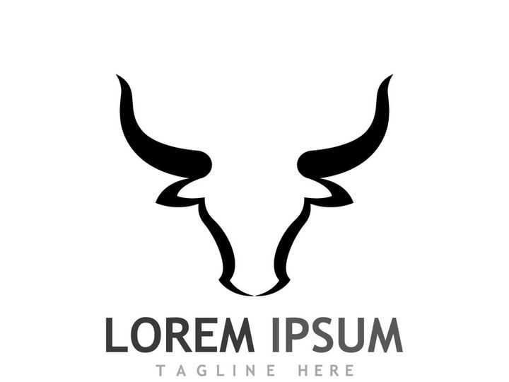 Vintage bull head horns logo