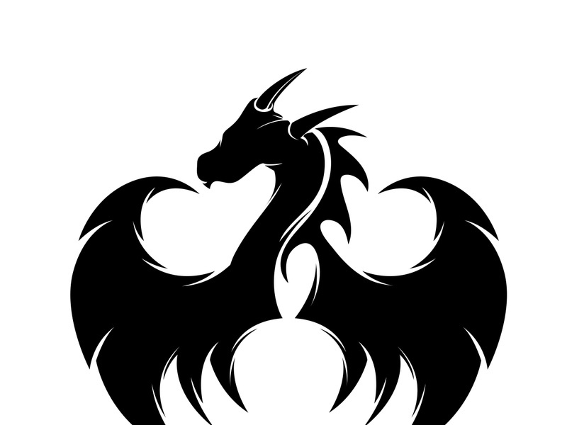 Dragon illustration icon design template vector