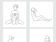 Beauty Woman Line Art, Wall Decoration