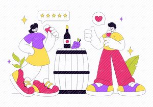 10 Wine Tasting Vector Illustration