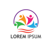 Community of people logo design with creative idea.