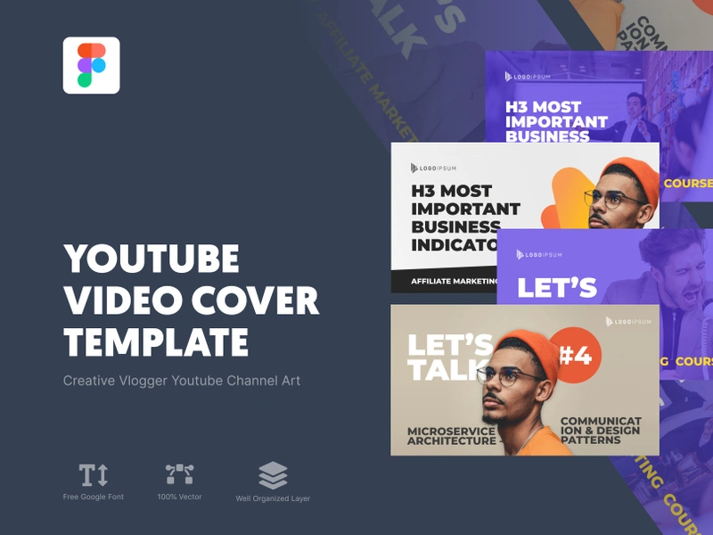 Youtube Video Cover Template - Creative Vlogger Youtube Channel Art