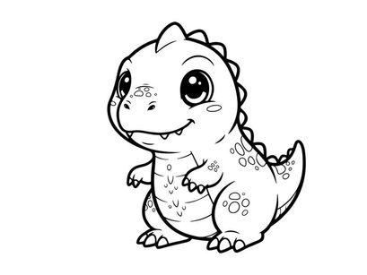 Cute baby dinosaur smiling vector illustration flat design