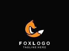 Fox logo design simple and minimalist template. abstract animal Fox tail illustration