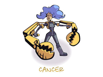 Cancer zodiac sign woman flat cartoon vector illustration preview picture
