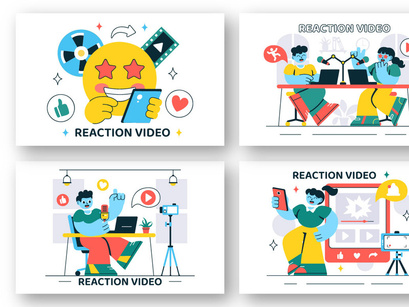 10 Social Media Reaction Video Illustration