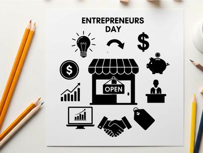 ilustración vectorial de diseño plano del día del emprendedor