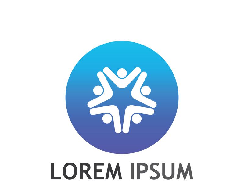 Community of people logo design with creative idea.