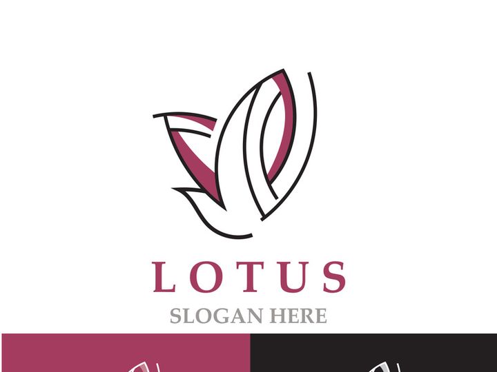 Floral Lotus line art beauty simple and modern logo template vector element