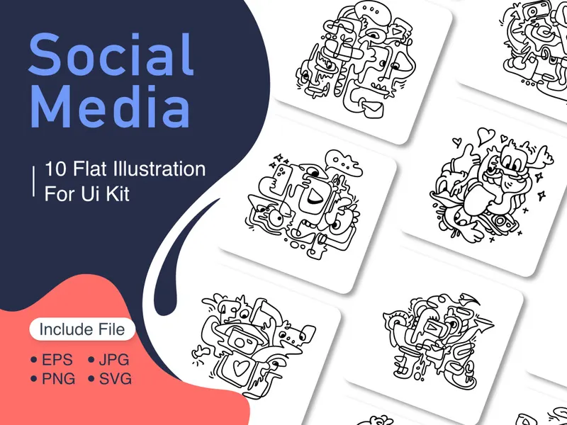 Social Media Illustration Abstract Doodle