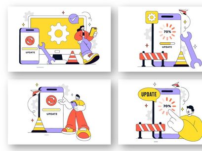 10 App Update Vector Illustration