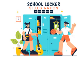 9 School Locker Room Illustration preview picture