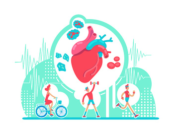Cardiovascular system health care flat concept vector illustration preview picture