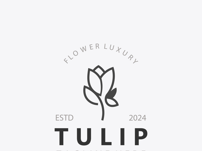 Tulip Flower bud logo with leaves design, suitable for fashion, beauty spa and boutique emblem business