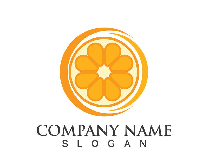 Orange logo design vector icon illustration design