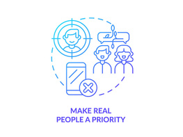 Make real people priority blue gradient concept icon preview picture