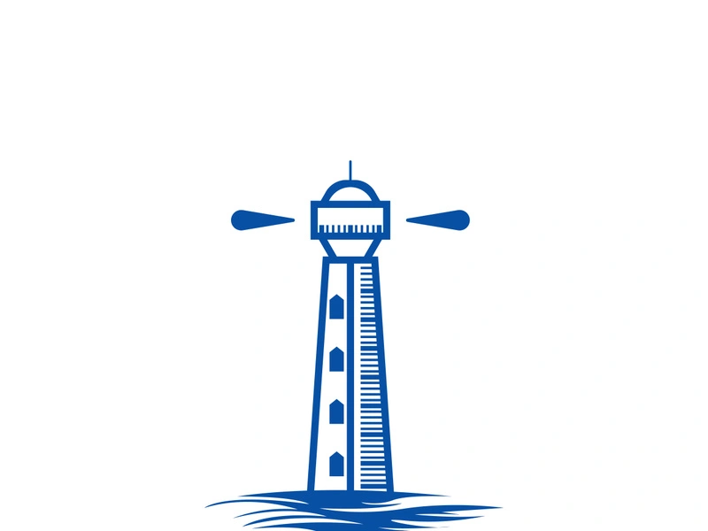 Lighthouse icon logo and vector illustration beacon tower design vintage symbol