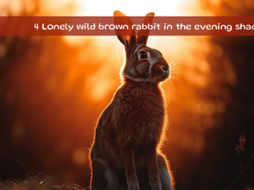 Lonely wild brown rabbit in the evening shadow preview picture