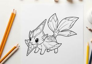 Cute white fox mascot vector illustration flat design