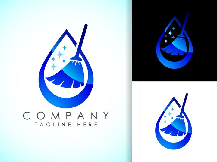 House Cleaning Service Logo Design Template, Cleaning company logo sign symbol.