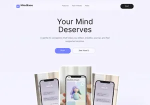 AI Mental Wellness Landing Page Design | Calm UI/UX f