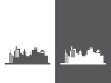 Modern city skyline icon silhouette vector illustration design